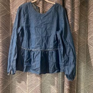 NWOT denim baby doll top